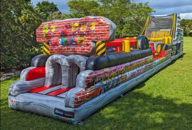 Nhà phao hơi chủ đề đua xe đường phố NHNPKB19 Dochoikinhbac Trò chơi vận động siêu hấp dẫn