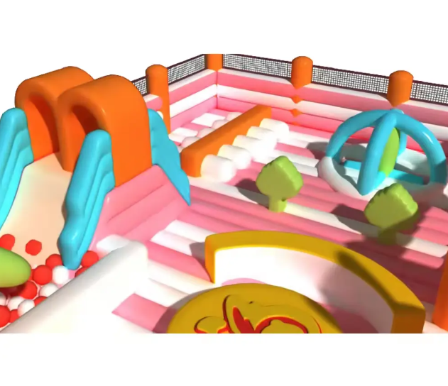 Nhà phao nhà hơi liên hoàn NPNHKB04 Dochoikinhbac - Khu trò chơi phao hơi vui nhộn