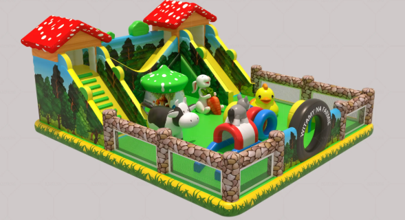 Nhà phao nhà hơi liên hoàn NPNHLHKB07 Dochoikinhbac - Khu trò chơi phao hơi vui nhộn