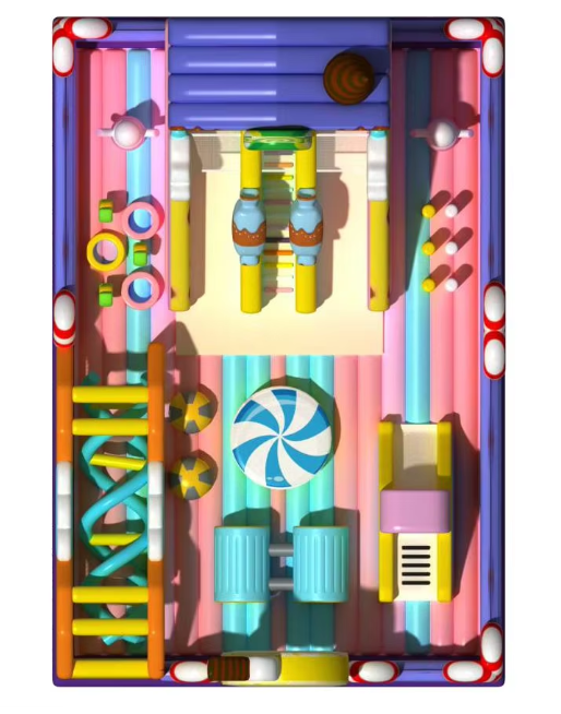 Nhà phao nhà hơi liên hoàn NPNHLHKB11 Dochoikinhbac - Khu trò chơi phao hơi vui nhộn