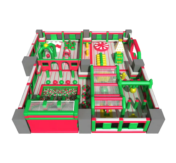 Nhà phao nhà hơi liên hoàn NPNHLHKB12 Dochoikinhbac - Khu trò chơi phao hơi vui nhộn