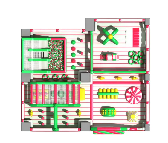 Nhà phao nhà hơi liên hoàn NPNHLHKB12 Dochoikinhbac - Khu trò chơi phao hơi vui nhộn
