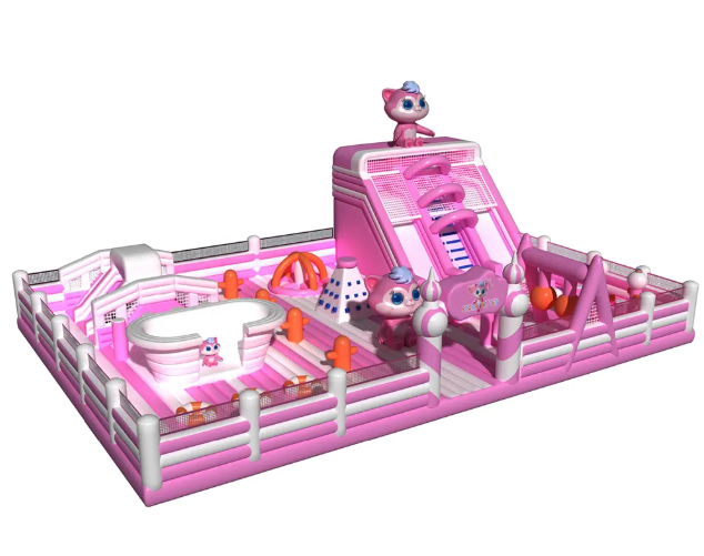 Nhà phao nhà hơi liên hoàn NPNHLHKB14 Dochoikinhbac - Khu trò chơi phao hơi vui nhộn