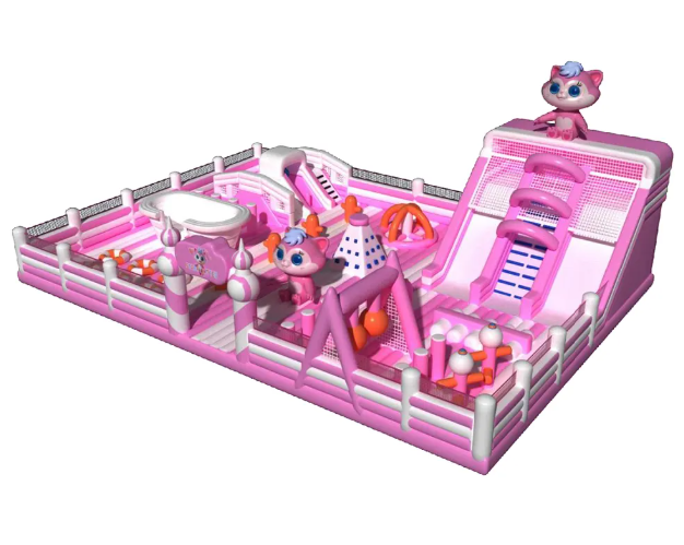 Nhà phao nhà hơi liên hoàn NPNHLHKB14 Dochoikinhbac - Khu trò chơi phao hơi vui nhộn