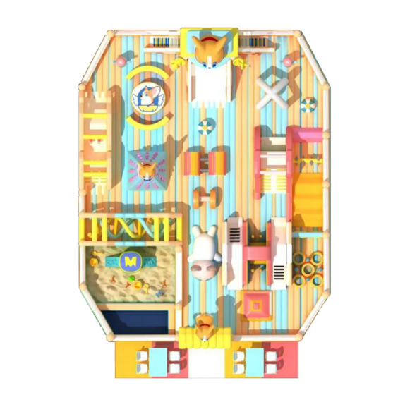 Nhà phao nhà hơi liên hoàn NPNHLHKB17 Dochoikinhbac - Khu trò chơi phao hơi vui nhộn