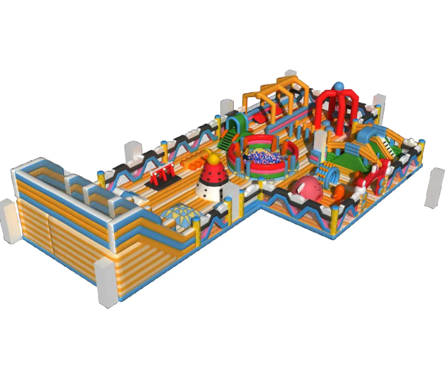 Nhà phao nhà hơi liên hoàn NPNHLHKB18 Dochoikinhbac - Khu trò chơi phao hơi vui nhộn