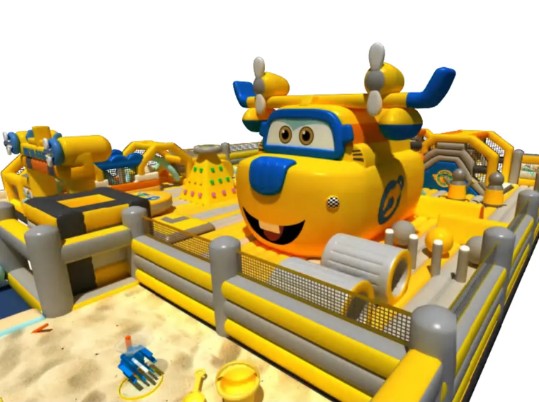 Nhà phao nhà hơi liên hoàn NPNHLHKB26 Dochoikinhbac - Khu trò chơi phao hơi vui nhộn