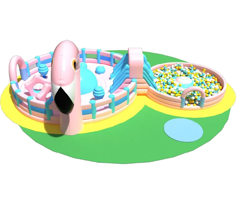 Nhà phao nhà hơi liên hoàn NPNHLHKB27 Dochoikinhbac - Khu trò chơi phao hơi vui nhộn