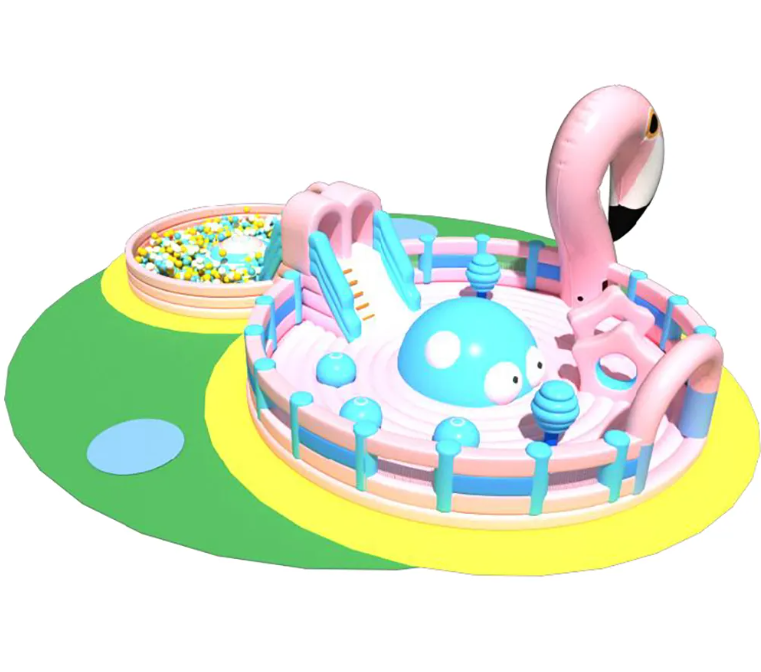 Nhà phao nhà hơi liên hoàn NPNHLHKB27 Dochoikinhbac - Khu trò chơi phao hơi vui nhộn