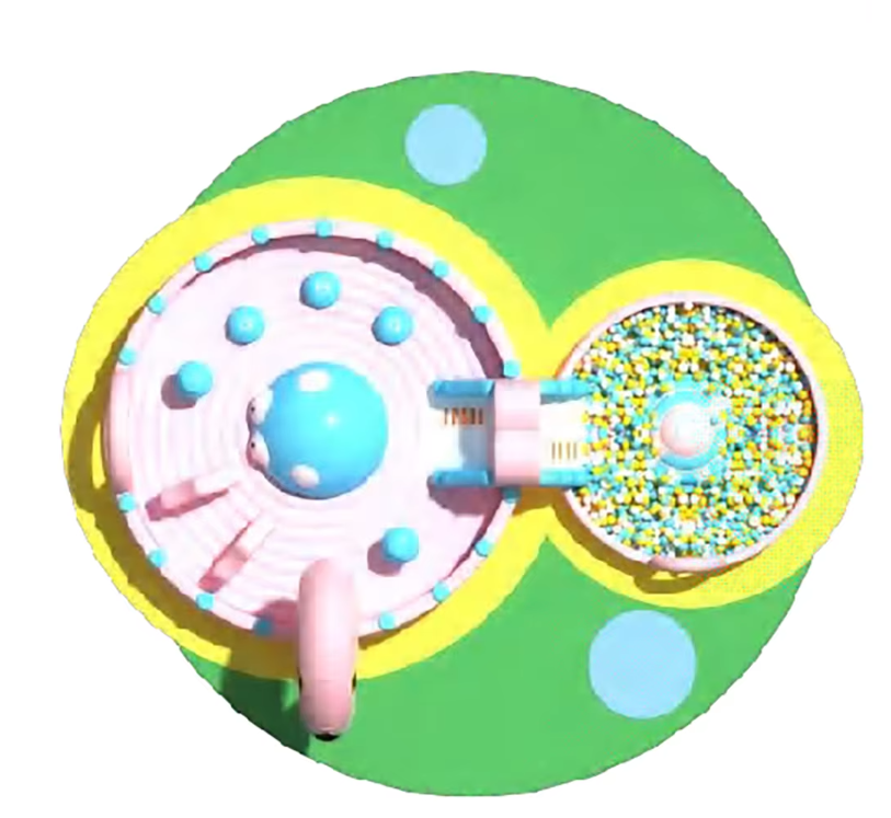 Nhà phao nhà hơi liên hoàn NPNHLHKB27 Dochoikinhbac - Khu trò chơi phao hơi vui nhộn