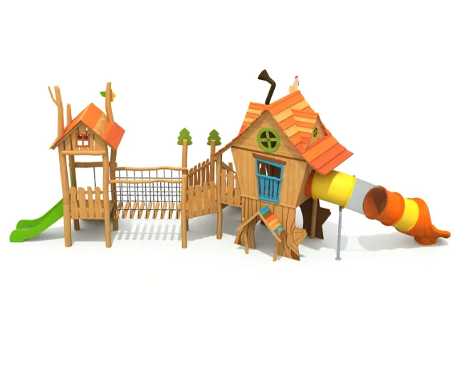 Cầu trượt liên hoàn gỗ LHGOKB17 Dochoikinhbac Giải trí siêu hấp dẫn từ khu vui chơi trẻ em