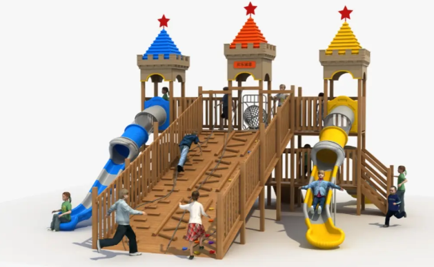 Cầu trượt liên hoàn gỗ LHGOKB18 Dochoikinhbac Giải trí siêu hấp dẫn từ khu vui chơi trẻ em