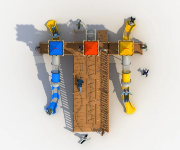 Cầu trượt liên hoàn gỗ LHGOKB18 Dochoikinhbac Giải trí siêu hấp dẫn từ khu vui chơi trẻ em