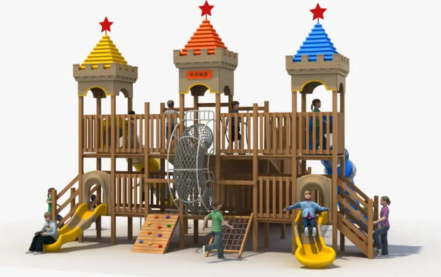 Cầu trượt liên hoàn gỗ LHGOKB18 Dochoikinhbac Giải trí siêu hấp dẫn từ khu vui chơi trẻ em