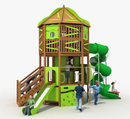 Cầu trượt liên hoàn gỗ LHGOKB23 Dochoikinhbac Giải trí siêu hấp dẫn từ khu vui chơi trẻ em