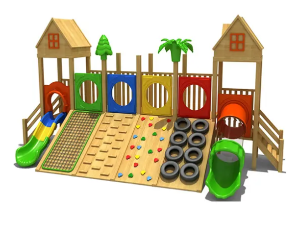 Cầu trượt liên hoàn gỗ LHGOKB24 Dochoikinhbac Giải trí siêu hấp dẫn từ khu vui chơi trẻ em