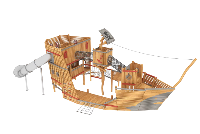 Cầu trượt liên hoàn gỗ LHGOKB25 Dochoikinhbac Giải trí siêu hấp dẫn từ khu vui chơi trẻ em