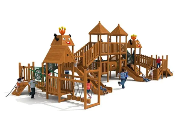 Cầu trượt liên hoàn gỗ LHGOKB28 Dochoikinhbac Giải trí siêu hấp dẫn từ khu vui chơi trẻ em