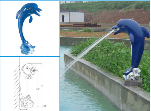 Cá heo phun nước DCPNKB01 Dochoikinhbac Trò chơi công viên nước thu hút trẻ em