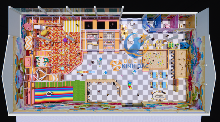 Mẫu thiết kế 3D khu vui chơi trẻ em TKKVCKB23 Dochoikinhbac