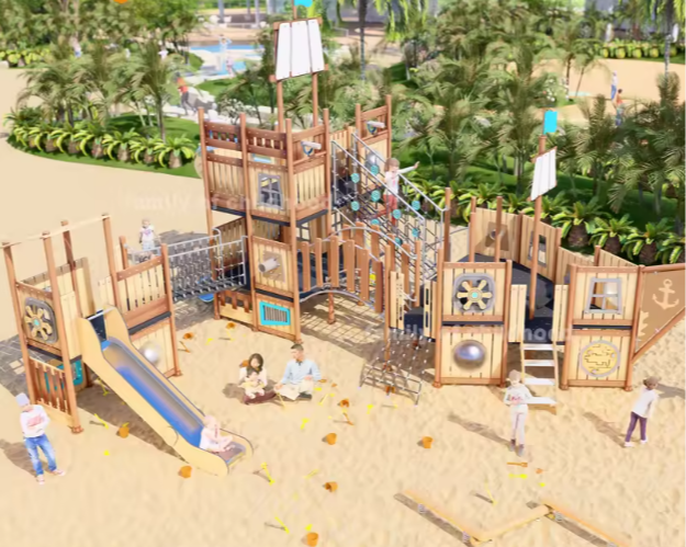 Mẫu thiết kế 3D khu vui chơi ngoài trời KVCNTKB06 Dochoikinhbac