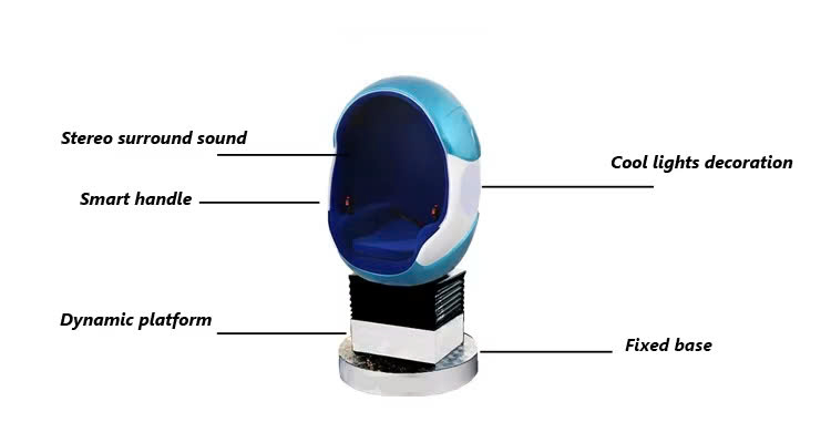 Ghế trứng 9D Mô phỏng thực tế ảo 1 Chỗ VR9DKB02 Dochoikinhbac Thu hút trong khu vui chơi