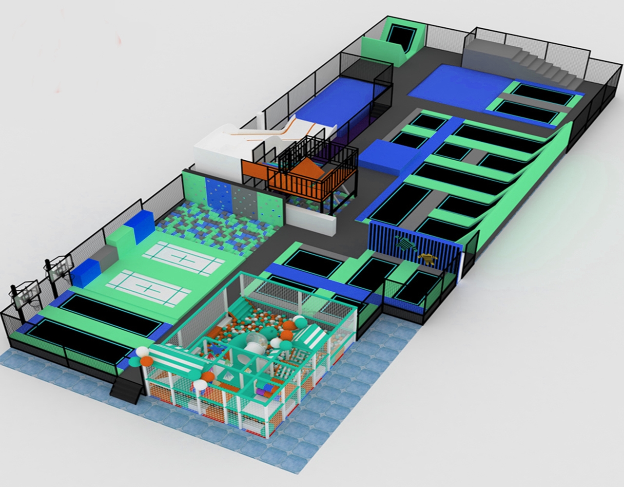 Công viên nhún nhảy KVCTP5908- Đấu trường bạt nhún chuẩn quốc tế thể thao olympic