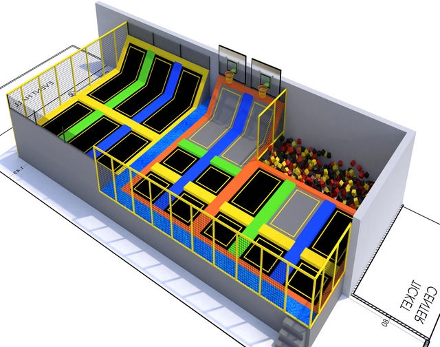 Công viên bạt nhún KVCTP1502- Trampoline park Sàn nhún nhảy Model Trampoline Kinh Bắc