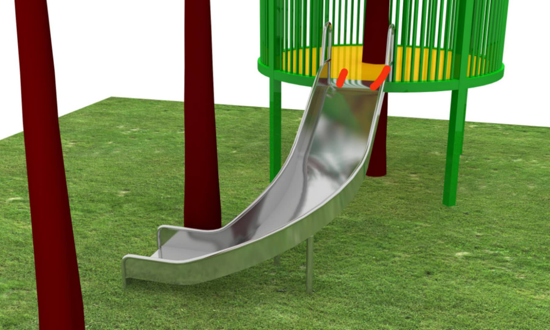 Cầu trượt inox đơn - Mẫu cầu Trượt inox dùng cho bể bơi - khu vui chơi trong nhà ngoài trời