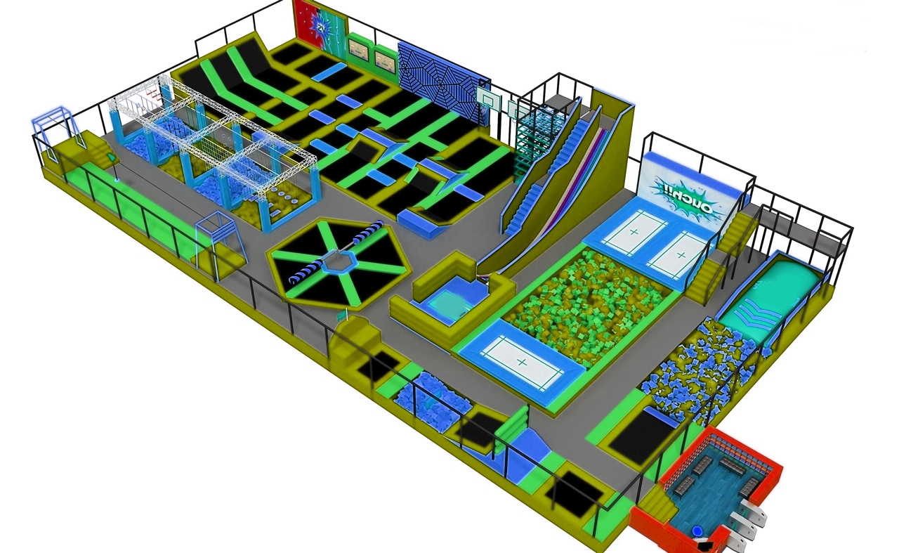 Công viên nhún nhảy KVCTP5907- Đấu trường bạt nhún chuẩn quốc tế thể thao olympic