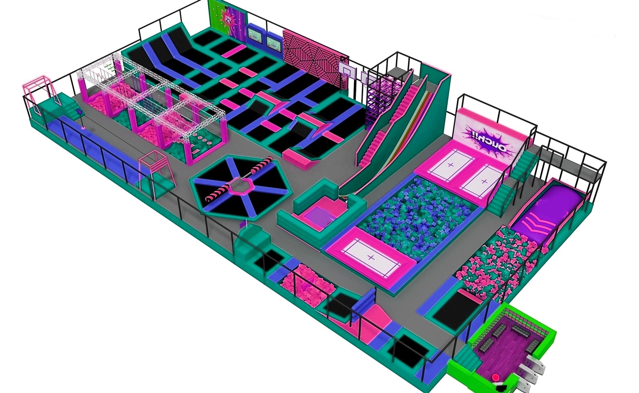 Công viên nhún nhảy KVCTP5907- Đấu trường bạt nhún chuẩn quốc tế thể thao olympic