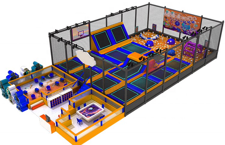 Công viên bạt nhún KVCTP1503 - Trampoline park Sàn nhún nhảy nhào lộn Model Trampoline Kinh Bắc