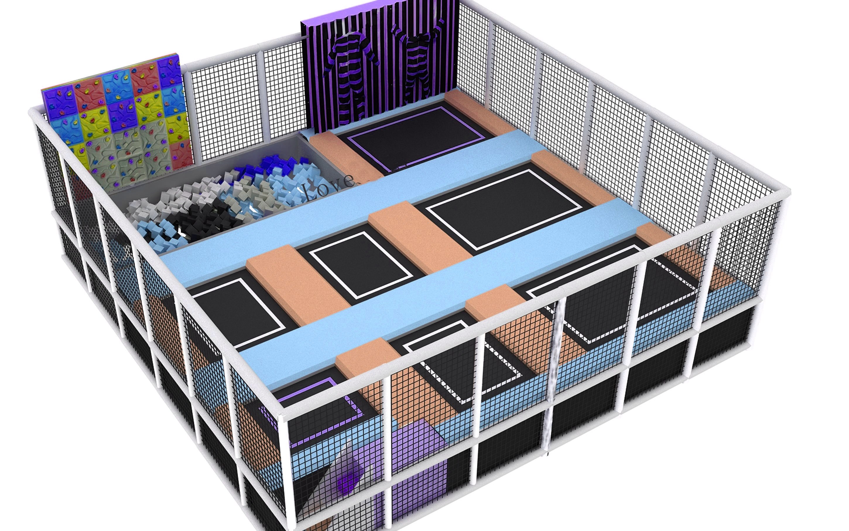 Khu vui chơi KVCTP0162- Trampoline park Sàn nhún nhảy Model Trampoline Kinh Bắc