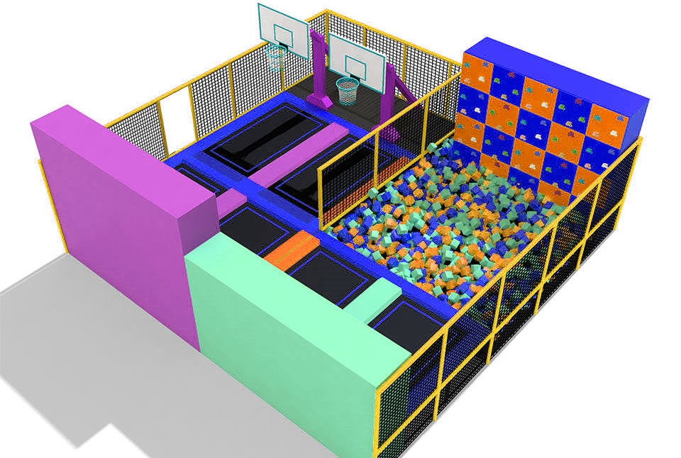 Công viên bạt nhún KVCTP0157- Trampoline park Sàn nhún nhảy Model Trampoline Kinh Bắc