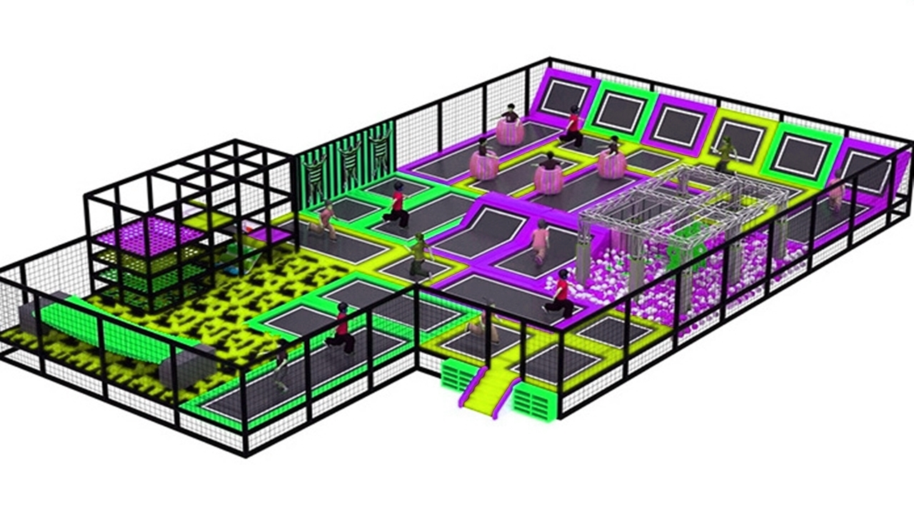 Đấu trường nhún nhảy KVCTP3504- Công viên bạt nhún -Trampoline park tổ hợp vui chơi giải trí