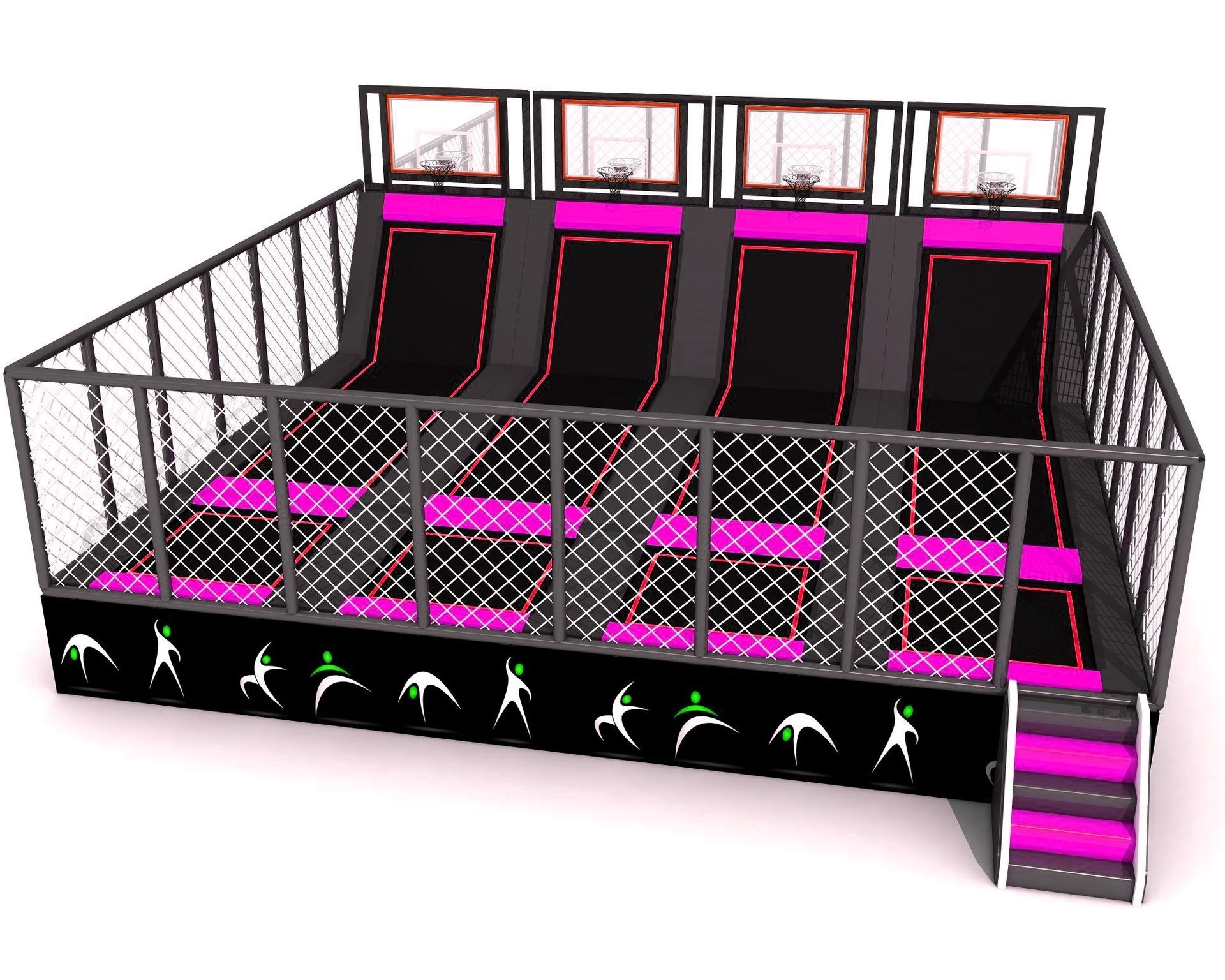 Công viên bạt nhún KVCTP0152 - Trampoline park Sàn nhún nhảy Model Trampoline Kinh Bắc