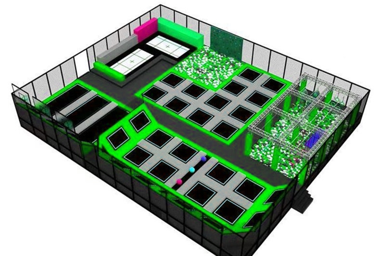 Đấu trường nhún nhảy KVCTP3512- Công viên bạt nhún -Trampoline park tổ hợp vui chơi giải trí