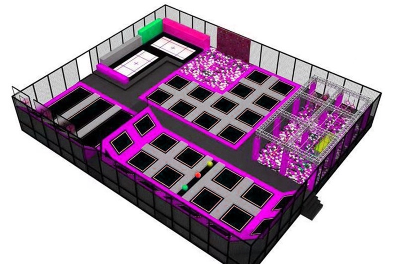 Đấu trường nhún nhảy KVCTP3512- Công viên bạt nhún -Trampoline park tổ hợp vui chơi giải trí