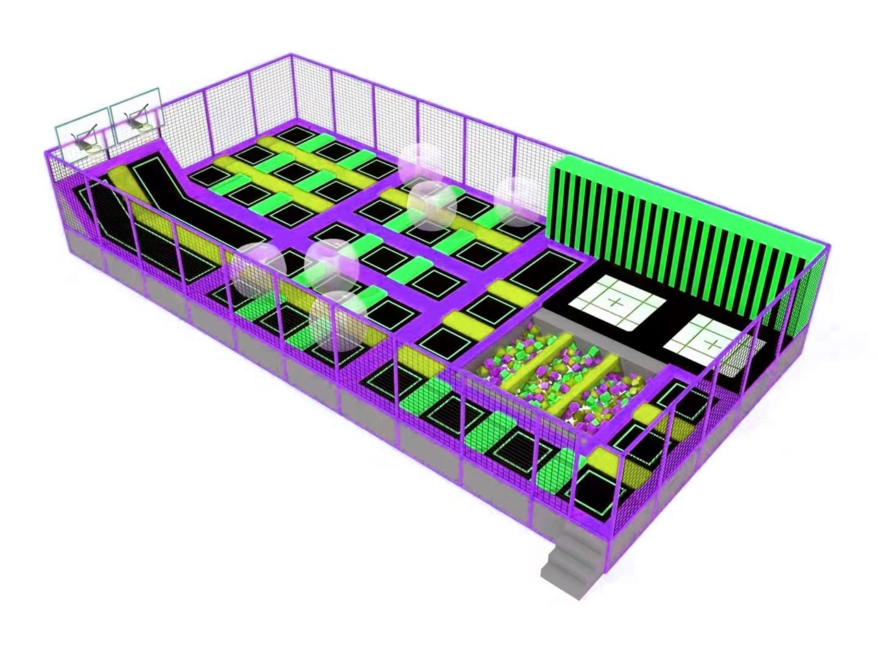 Công viên bạt nhún KVCTP1512- Trampoline jum arena - Sàn nhún nhảy vui nhộn hấp dẫn