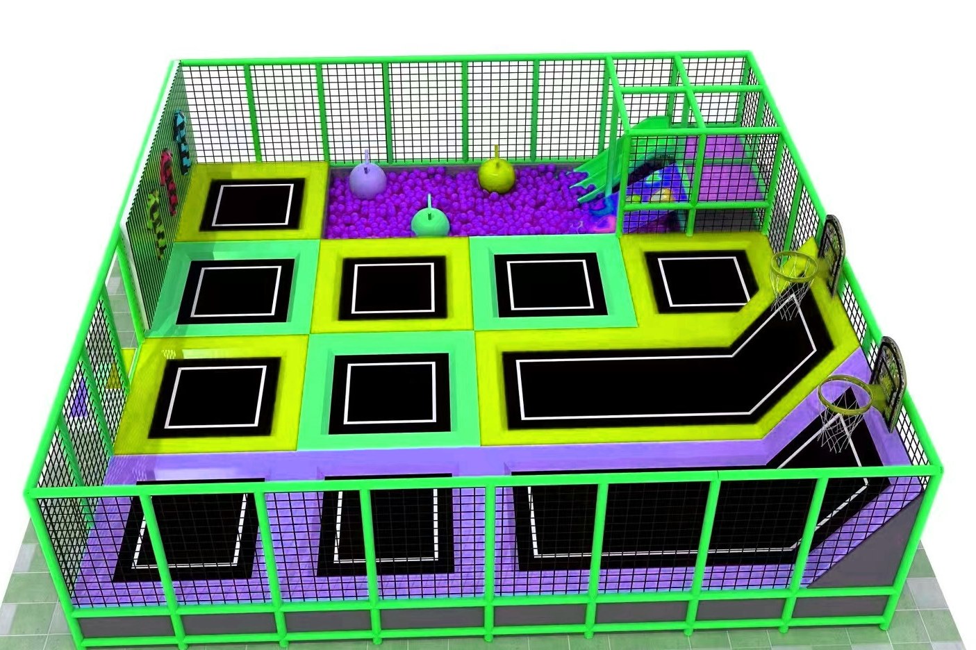 Trampoline Park KVCTP0169- Khu vui chơi công viên bạt nhún - Sàn nhún nhảy