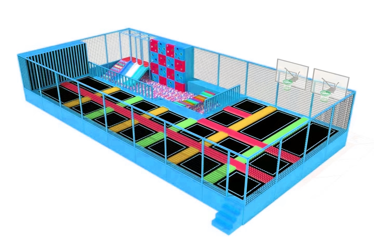 Khu nhào lộn KVCTP1517- Trampoline jum arena - Đấu trường công viên bạt nhún bay cao hấp dẫn