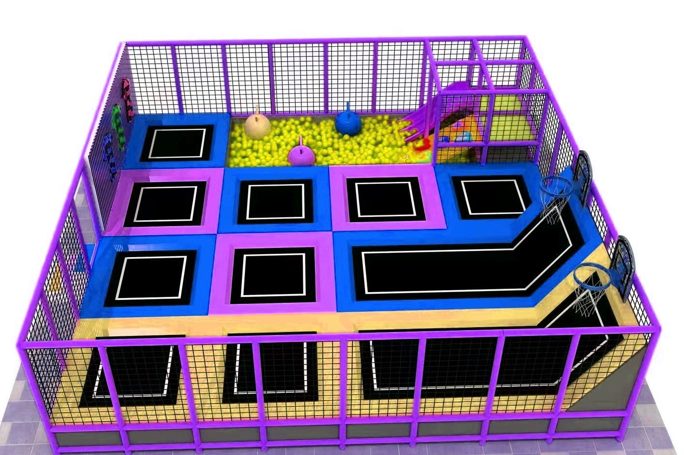 Trampoline Park KVCTP0169- Khu vui chơi công viên bạt nhún - Sàn nhún nhảy