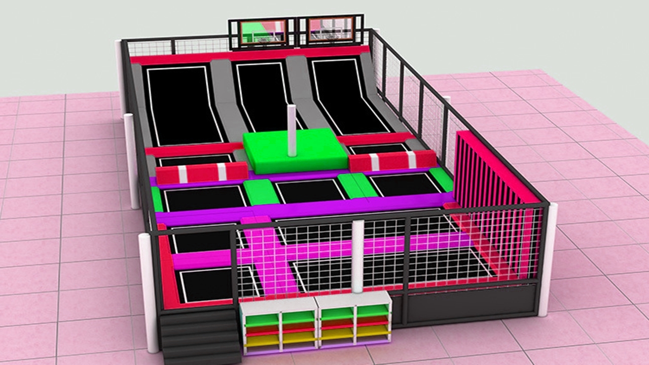 Công viên bạt nhún KVCTP0149- Trampoline park Sàn nhún nhảy Model Trampoline Kinh Bắc