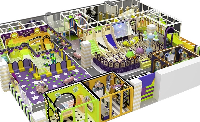 Indoor playground KVCTE3544- Thiết kế 3D khu vui chơi giải trí liên hoàn nhà bóng trong nhà