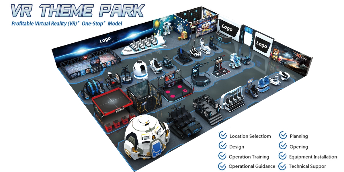 Công viên VR KVCGE1019- 1000m2 Khu VR game giải trí thực tế ảo  - Game thùng siêu thị giải trí VR hấp dẫn