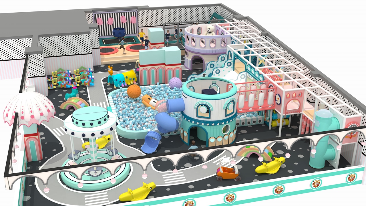 Báo giá khu vui chơi - KVCTE3504 liên hoàn nhà bóng trong nhà - Indoor playground