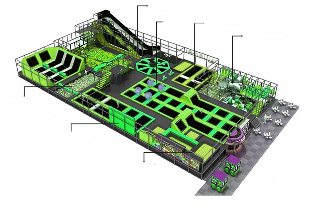 Khu Trampoline Arena KVCTP9005- Đấu trường nhào lộn nhún nhảy chuẩn quốc tế - Công viên bạt nhún