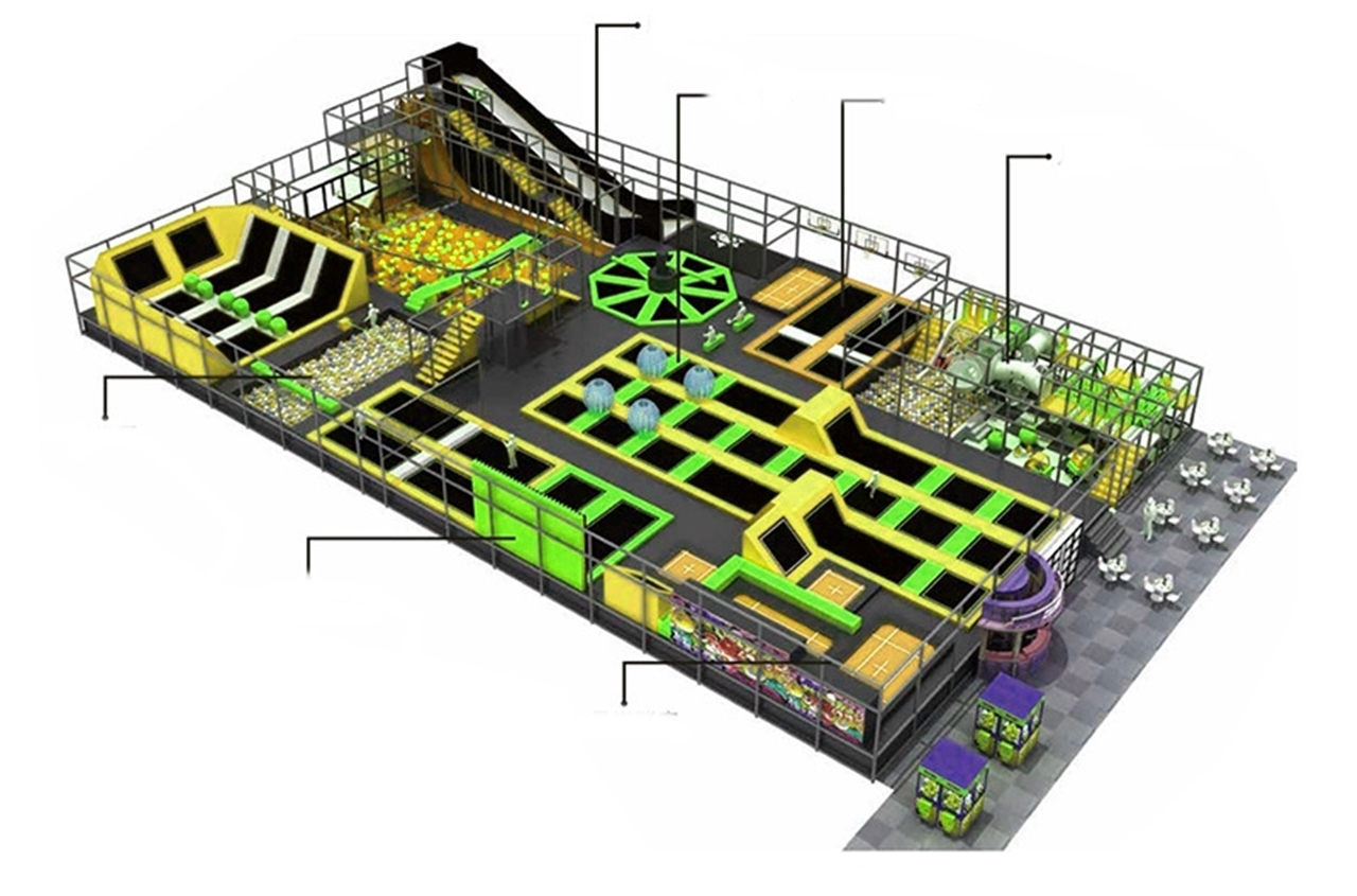 Khu Trampoline Arena KVCTP9005- Đấu trường nhào lộn nhún nhảy chuẩn quốc tế - Công viên bạt nhún