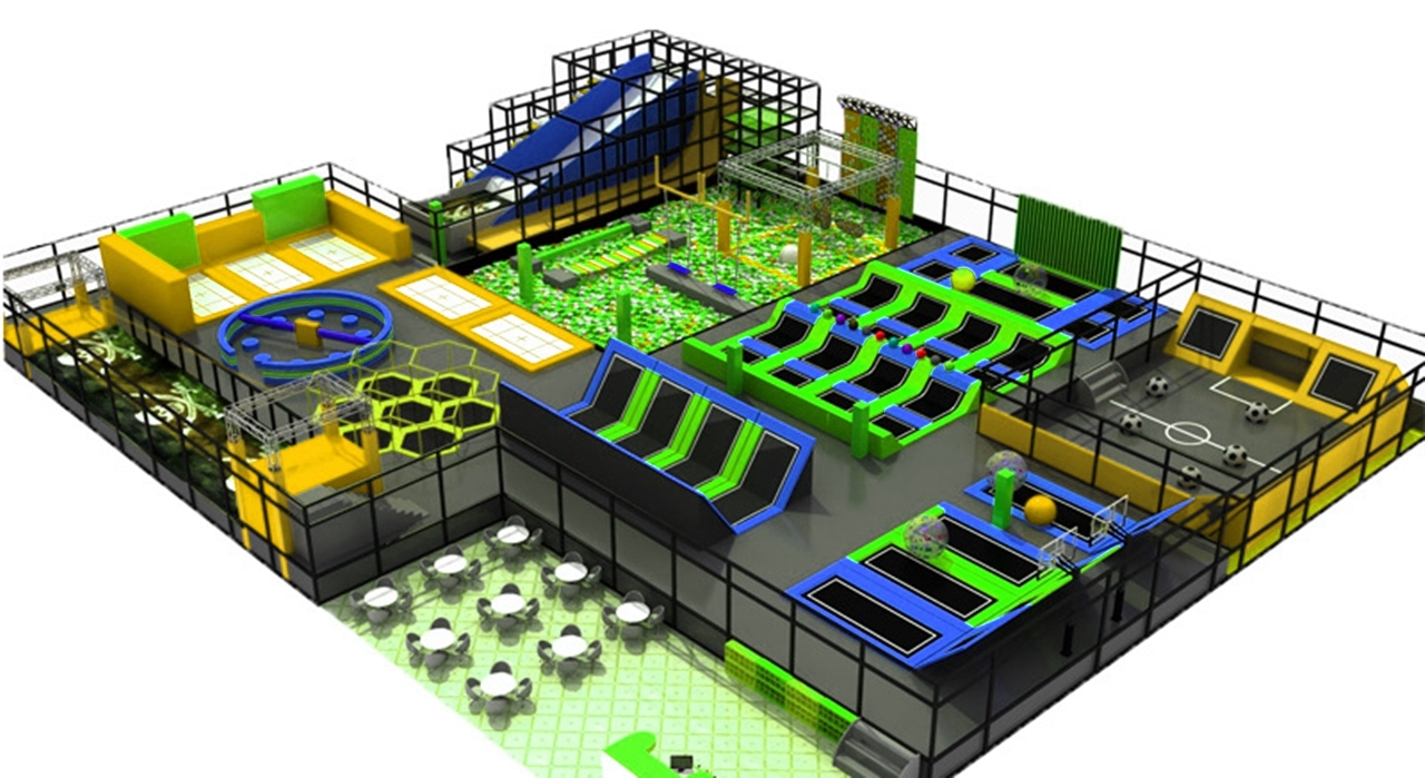 Đấu trường bạt nhún KVCTP9011- Trampoline park rộng lớn chuẩn quốc tế - Công viên bạt nhún vôi nhộn