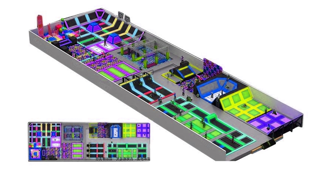 Khu Trampoline park KVCTP5940- Trampoline Arena chuẩn quốc tế - Công viên bạt nhún thể thao